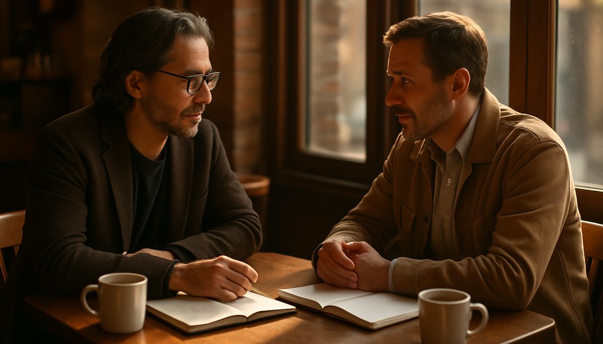A group of entrepreneurs engaged in a mastermind session.