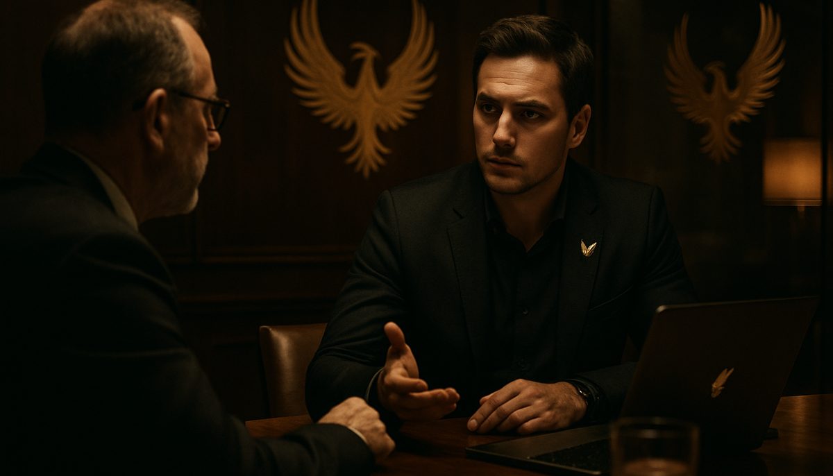 A sober entrepreneur engaging in a peer group discussion