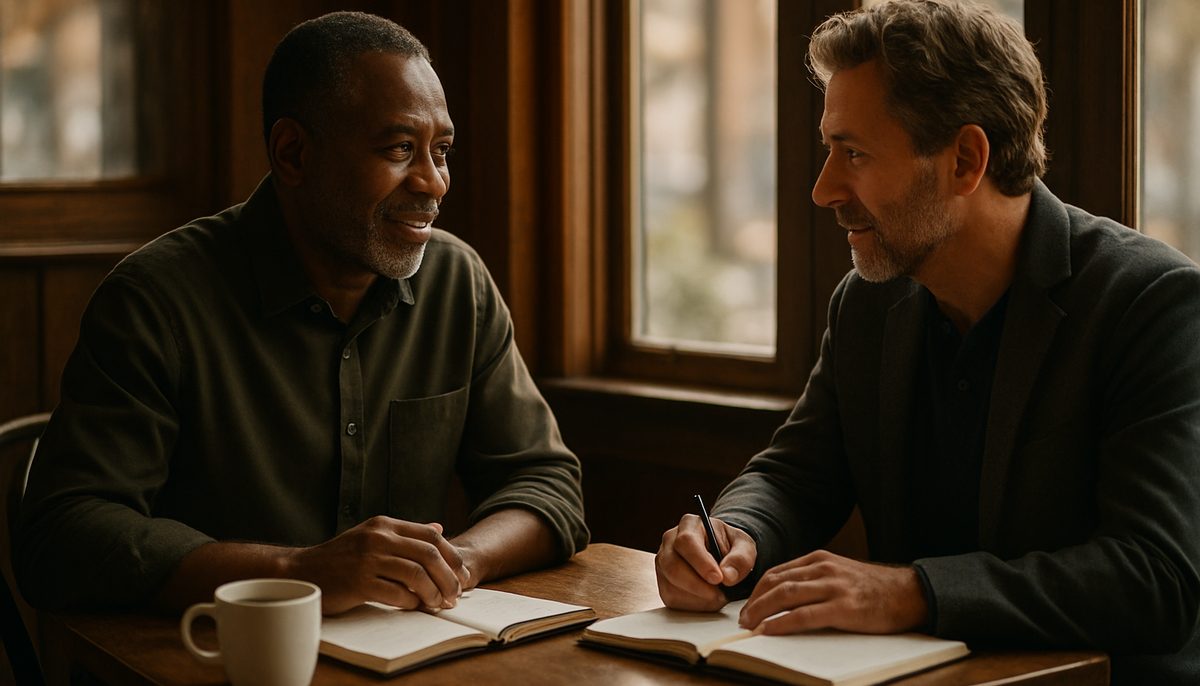 A group of small business owners engaged in a mastermind session